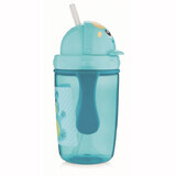 Canpol Babies Hello Little, gobelet avec tuyau en silicone, turquoise, à partir de 9 mois, 400 ml