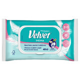 Velvet Intima, papier hygiénique humidifié 2 en 1, avec clip, 42 pièces