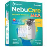 NebuCare Max, Nebulizer Set for Infants and Children, Helpmedi, Mesh Nebulizer + Katarek, Saline NaCl 0.9%, 5 ml x 40 ampoules