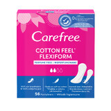 Serviettes hygiéniques Carefree Cotton Feel Flexiform, non parfumées, 56 pièces