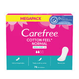 Serviettes hygiéniques Carefree Cotton Feel Normal, parfum frais, 76 pièces