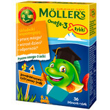 Moller&#39;s Omega-3 Fish, gelées, saveur orange-citron, 36 pièces