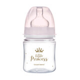 Canpol Babies EasyStart, biberon anti-colique, goulot large, Royal Baby, rose, dès la naissance, 120 ml