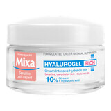 Crème hydratante intense 24h à l'acide hyaluronique pour peaux sèches et très sèches Hyalurogel Rich, 50 ml, Mixa