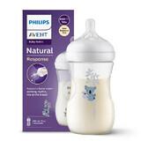 Avent Natural Response, biberon avec tétine réactive, koala, débit 3, SCY903/67, après 1 mois, 260 ml 