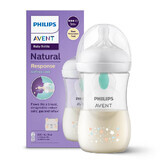 Avent Natural Response, biberon avec tétine réactive, avec valve AirFree, ourson, débit 3, SCY673/82, après 1 mois, 260 ml