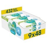 Pampers Harmonie Aqua, lingettes humides, 9 x 48 pcs