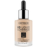 Catrice HD Liquid Coverage Foundation 24H, fond de teint liquide, 010 Light Beige, 30 ml