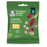 Gerber Organic chips de riz et de blé, banane, framboise, après 8 mois, 7 g