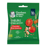 Gerber Organic chips de blé et d'avoine, tomate, carotte, après 10 mois, 7 g