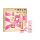 Coffret Nuxe Huile Prodigieuse Florale, huile sèche, 50 ml + Very Rose, baume à lèvres à la rose, 15 g + Very Rose, eau micellaire 3-en-1, 100 ml