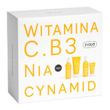 Ziaja Vitamin C.B3 Niacinamide set, crème de réveil, 50 ml + lait corporel, 200 ml + tonique, 190 ml + gel nettoyant, 190 ml