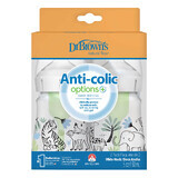 Dr Brown's Anti-colic Options+, biberon anti-colique, col large, jungle, 2 x 150 ml