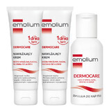 Emolium Dermocare set, crème hydratante, peaux sensibles, sèches et allergiques, dès le premier jour, 2 x 75 ml + émulsion de bain, 50 ml gratuit