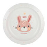 Canpol Babies, assiette en plastique, Animaux mignons, 4/411, rose, à partir de 9 mois, 1 pc.