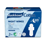 Vuokkoset Cotton, Night Wings serviettes hygiéniques, Night Wings, 9 pièces