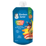 Gerber Junior Dessert en tube, pomme, banane, pêche, abricot, mangue, sans sucre ajouté, après 1 an, 110 g