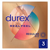 Durex Real Feel, préservatifs lisses sans latex, 3 pièces