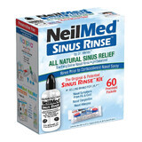 Sinus Rinse Kit, kit d'irrigation des sinus pour adultes, flacon de 240 ml + 60 sachets