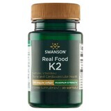 Swanson Real Food K-2, vitamine K 200 µg, 30 capsules de gel