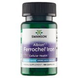 Swanson Chelated Ferrochel Iron, chélate de fer 18 mg, 180 gélules