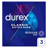 Durex Extra Safe, préservatifs avec plus de lubrifiant, renforcés, 3 pièces