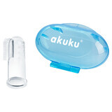 AKUKU, brosse à doigts en silicone, bleue, A0263, 1 pièce