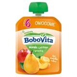 BoboVita Mousse en tube, abricots avec pomme et poire, après 6 mois, 80 g