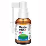 Dentosept A Mini Spray, relief for aphthous ulcers, canker sores and painful teething, raspberry flavor, 30 ml