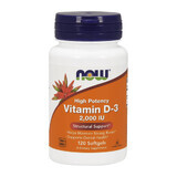 Now Foods, Vitamine D3 2000 IU, 120 gélules