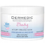 Dermedic Linum Emolient Baby, beurre gras intensif pour le visage et le corps dès le premier jour de vie, peaux sèches, très sèches et atopiques, 225 g