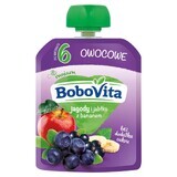 BoboVita Mousse en tube, myrtilles et pommes avec banane, après 6 mois, 80 g