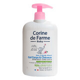 Corine de Farme Baby, gel nettoyant doux 2 en 1 pour le corps et les cheveux, dès la naissance, à l'extrait de fleur d'amandier, 500 ml