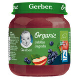 Gerber Organic dessert, pomme, myrtille, après 4 mois, 125 g