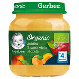 Gerber Organic, Dessert, pomme pêche abricot, après 4 mois, 125 g