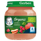 Gerber Organic, Dessert, pomme framboise, après 4 mois, 125 g