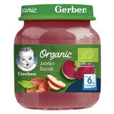 Gerber Organic dessert, pomme, betterave, après 6 mois, 125 g