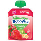 BoboVita Mousse en tube, banane et pomme avec fraise et kiwi, après 6 mois, 80 g