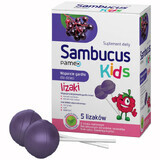 Sucettes Sambucus Kids, goût framboise, 5 pièces