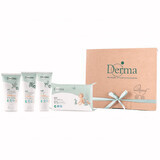 Derma Eco Baby, pommade apaisante, 100 ml + crème de soin, 100 ml, + shampoing-savon, 150 ml + lingettes humides, 64 pièces