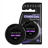 Seysso Carbon, fil dentaire en carbone actif, ciré, menthe, 40 m