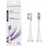 Seysso Daily, embouts de remplacement pour la brosse à dents sonique Carbon, SE0103, 2 pièces