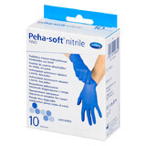 Peha-soft nitrile fino, gants en nitrile, non stériles, non poudrés, bleus, taille S, 10 pièces