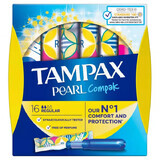 Tampax Compak Pearl, tampons hygiéniques avec applicateur, Regular, 16 pcs