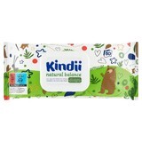 Kindii Natural Balance, lingettes humides pour bébés et enfants, 60 pièces