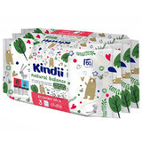 Kindii Natural Balance, lingettes humides pour bébés et enfants, 3 x 60 pcs