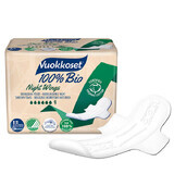 Vuokkoset, serviettes de nuit en coton biologique, 100% Bio, Ailes normales, 9 pièces