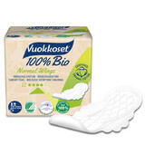 Vuokkoset, serviettes hygiéniques en coton biologique, 100% Bio, Ailes normales, 12 pièces