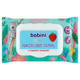 Bobini Kids, papier hygiénique humidifié pour enfants, fraise, 50 pièces