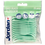 Jordan Easy Reach Flosser, fil dentaire et cure-dents 2-en-1, menthe, 25 pièces